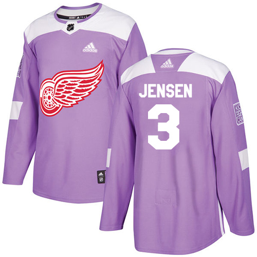 Adidas Red Wings #3 Nick Jensen Purple Authentic Fights Cancer Stitched NHL Jersey
